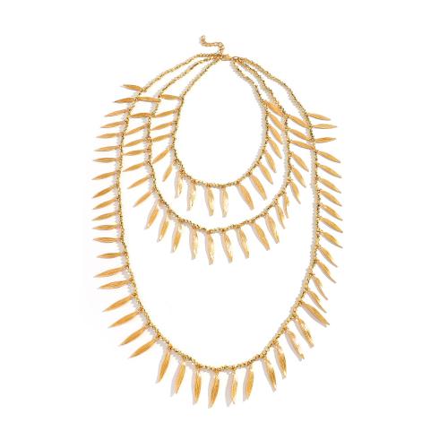 Multi слой ожерелье, цинковый сплав, Другое покрытие, три слоя & ювелирные изделия моды & Женский, Много цветов для выбора, продается Strand