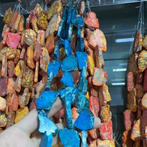 印象ジャスパー・ビーズ, インプレッションジャスパー, 不規則, ランダムに送信 & DIY, 無色, beads size 25-40x34-52mm, 長さ:約 40 センチ, 売り手 ストランド