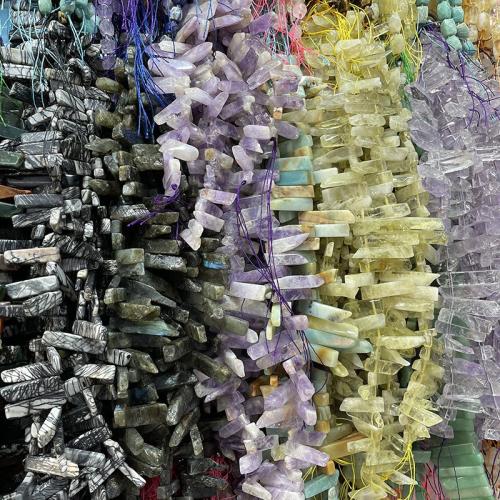 Cuentas Individuales de piedras preciosas, Bricolaje & diferentes materiales para la opción, beads size 8-12x30-55x6-8mm, longitud:aproximado 38-40 cm, Vendido por Sarta