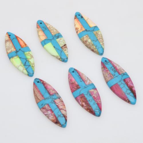 Императорский Джаспер подвески, Царский джаспер, с бирюза, полированный, DIY, Случайный цвет отверстие:Приблизительно 1mm, продается PC