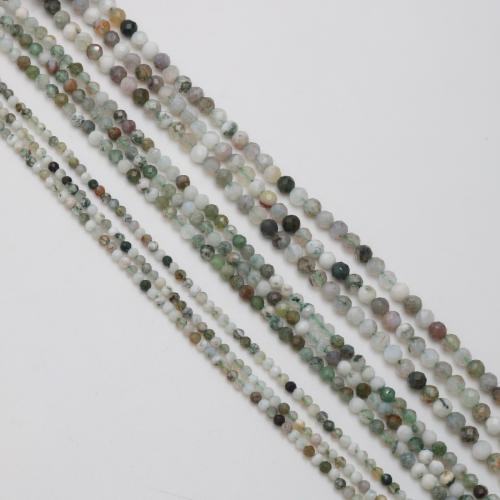 Древесный агат Бусины, Круглая, DIY & разный размер для выбора & граненый, продается Strand