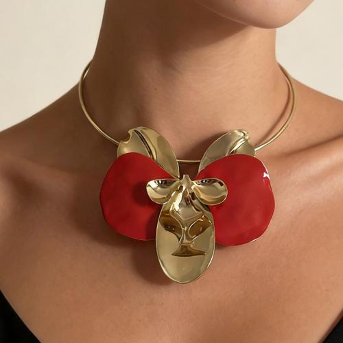 Ожерелье-воротник, Железо, Другое покрытие, ювелирные изделия моды & Женский & эмаль, Золотой длина:Приблизительно 14.5 дюймовый, продается Strand