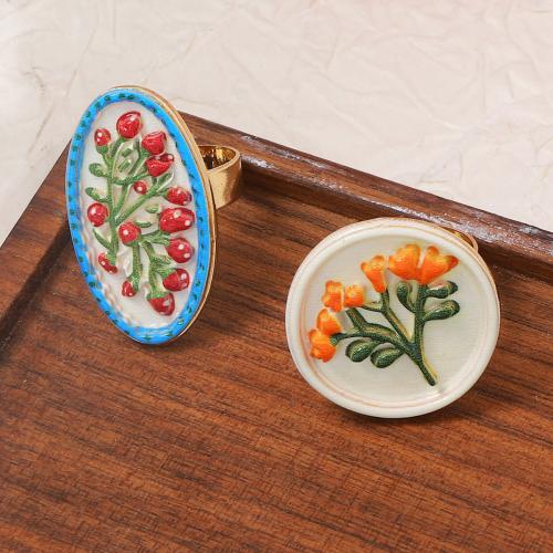 Эмаль цинкового сплава кольцо, цинковый сплав, плакирован золотом, ювелирные изделия моды & разные стили для выбора & Женский & эмаль, Много цветов для выбора, продается PC