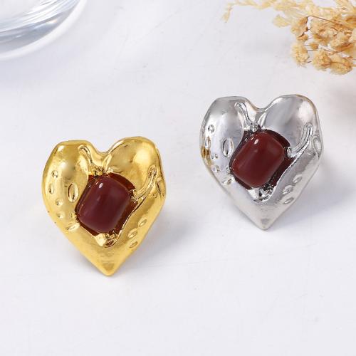 Драгоценный камень цинкового сплава палец кольцо, цинковый сплав, с рубин, Другое покрытие, ювелирные изделия моды & регулируемый & Женский, Много цветов для выбора, продается PC