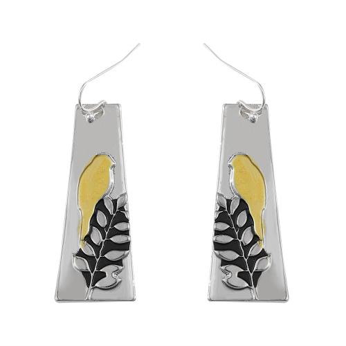 Эмаль цинкового сплава падение Серьги, цинковый сплав, плакирован серебром, ювелирные изделия моды & Женский & эмаль продается Пара