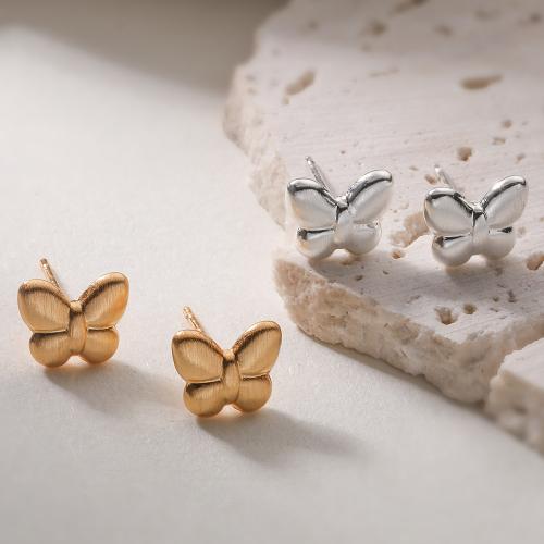 Латуни Стад Серьги, Латунь, бабочка, Другое покрытие, ювелирные изделия моды & Женский, Много цветов для выбора продается Пара