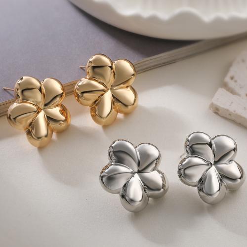 Латуни Стад Серьги, Латунь, Форма цветка, Другое покрытие, ювелирные изделия моды & Женский, Много цветов для выбора продается Пара