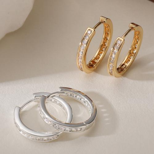 Цирконий Микро вымощает латунь Серьги, Латунь, Другое покрытие, ювелирные изделия моды & инкрустированное микро кубического циркония & Женский, Много цветов для выбора продается Пара