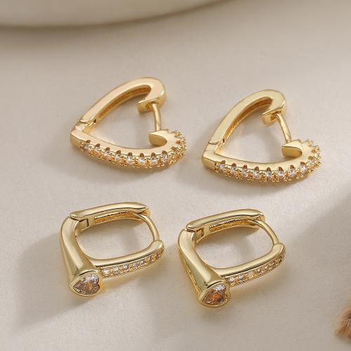 Цирконий Микро вымощает латунь Серьги, Латунь, Другое покрытие, ювелирные изделия моды & разные стили для выбора & инкрустированное микро кубического циркония & Женский, Много цветов для выбора, продается Пара