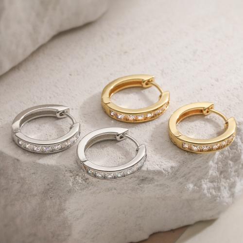 Цирконий Микро вымощает латунь Серьги, Латунь, Другое покрытие, ювелирные изделия моды & инкрустированное микро кубического циркония & Женский, Много цветов для выбора продается Пара