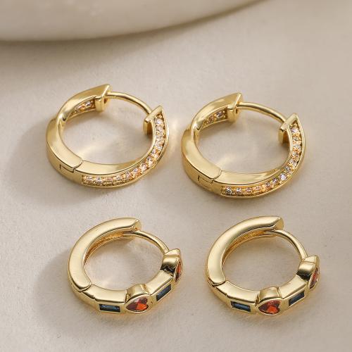 Цирконий Микро вымощает латунь Серьги, Латунь, Другое покрытие, ювелирные изделия моды & разные стили для выбора & инкрустированное микро кубического циркония & Женский, Много цветов для выбора, продается Пара