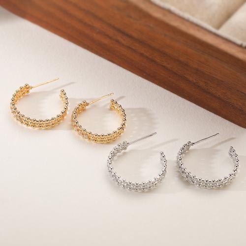 Цирконий Микро вымощает латунь Серьги, Латунь, Другое покрытие, ювелирные изделия моды & инкрустированное микро кубического циркония & Женский, Много цветов для выбора продается Пара