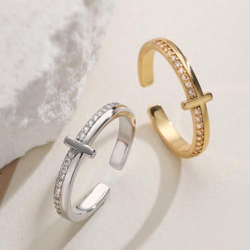 Цирконий Micro Pave Латунь палец кольцо, Другое покрытие, ювелирные изделия моды & регулируемый & инкрустированное микро кубического циркония & Женский, Много цветов для выбора, продается PC