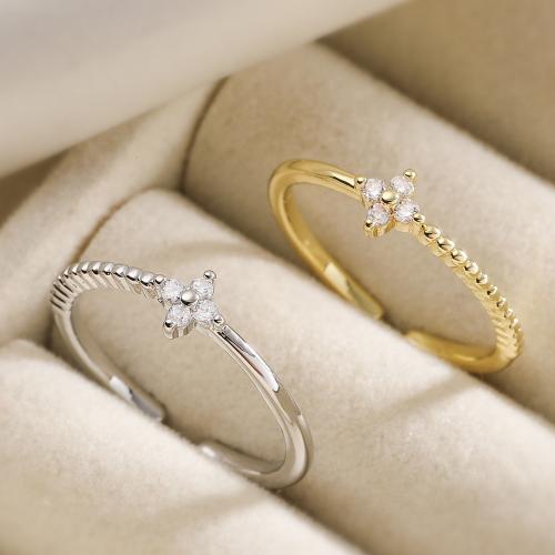 Цирконий Micro Pave Латунь палец кольцо, Другое покрытие, ювелирные изделия моды & регулируемый & инкрустированное микро кубического циркония & Женский, Много цветов для выбора, продается PC