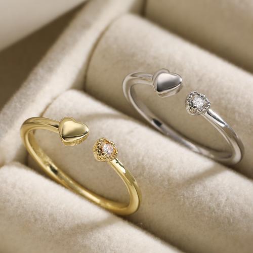 Цирконий Micro Pave Латунь палец кольцо, Другое покрытие, ювелирные изделия моды & регулируемый & инкрустированное микро кубического циркония & Женский, Много цветов для выбора, продается PC