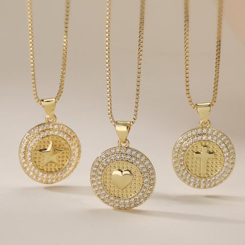 Корень Циркон Микро вымощает латунь ожерелье, Латунь, с 5cm наполнитель цепи, плакированный настоящим золотом, ювелирные изделия моды & регулируемый & разные стили для выбора & инкрустированное микро кубического циркония & Женский, Много цветов для выбора длина:Приблизительно 45 см, продается Strand