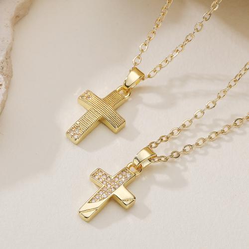 Корень Циркон Микро вымощает латунь ожерелье, Латунь, с 5cm наполнитель цепи, плакированный настоящим золотом, ювелирные изделия моды & регулируемый & разные стили для выбора & инкрустированное микро кубического циркония & Женский, Много цветов для выбора, длина:Приблизительно 45 см, продается Strand