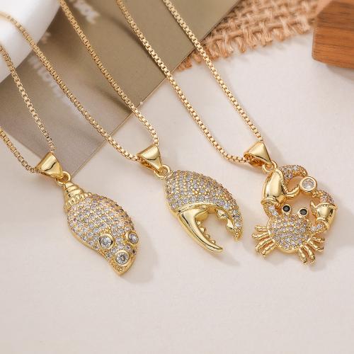 Корень Циркон Микро вымощает латунь ожерелье, Латунь, с 5cm наполнитель цепи, плакированный настоящим золотом, ювелирные изделия моды & регулируемый & разные стили для выбора & инкрустированное микро кубического циркония & Женский, Много цветов для выбора, длина:Приблизительно 45 см, продается Strand