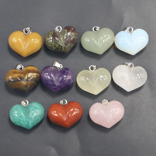 Gemstone ювелирные изделия Кулон, Полудрагоценный камень, Сердце, полированный, DIY & различные материалы для выбора продается PC