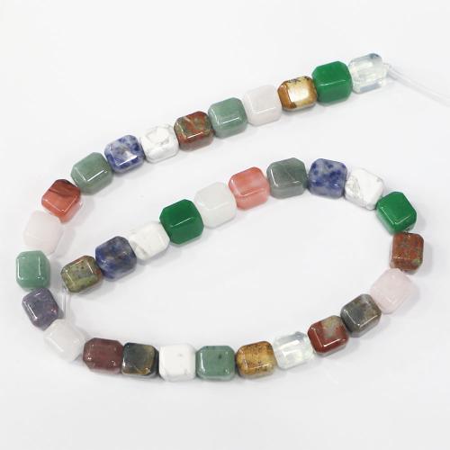 Смешанные бусы с драгоценными камнями, Полудрагоценный камень, Квадратная форма, полированный, DIY & различные материалы для выбора Приблизительно 33ПК/Strand, продается Strand