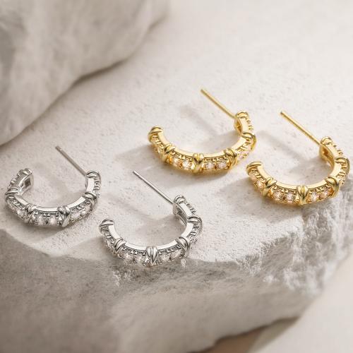 Цирконий Микро вымощает латунь Серьги, Латунь, Другое покрытие, ювелирные изделия моды & инкрустированное микро кубического циркония & Женский, Много цветов для выбора продается Пара