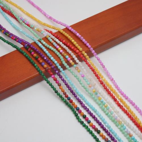 Окрашенные бусы, Ракушка, Круглая, крашеный & DIY, Много цветов для выбора, 3mm, Приблизительно 123ПК/Strand, продается Strand