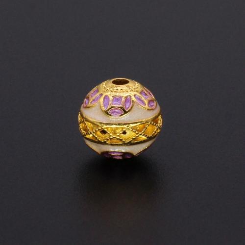 Разделитель бусин Рондель из цикового сплава, цинковый сплав, Круглая, матовое золочение, DIY & эмаль, Много цветов для выбора, 10mm, отверстие:Приблизительно 2mm, продается PC