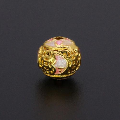 Разделитель бусин Рондель из цикового сплава, цинковый сплав, Круглая, матовое золочение, DIY & эмаль, Много цветов для выбора, 10mm, отверстие:Приблизительно 2mm, продается PC