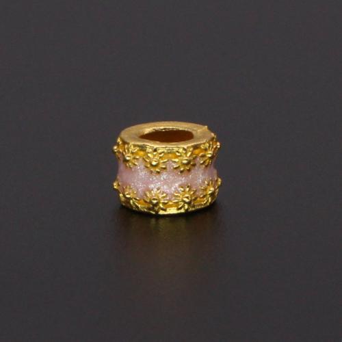 Большое отверстие бусины сплава цинка, цинковый сплав, Круглая трубка, матовое золочение, DIY & эмаль, Много цветов для выбора отверстие:Приблизительно 4mm, продается PC