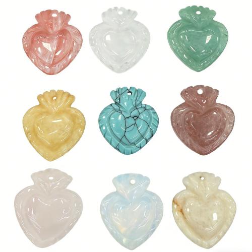 Gemstone Jewelry Pendants, Heart, polished, DIY 