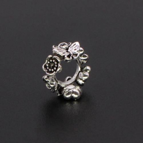 Цинковый сплав ювелирные изделия подвески, цинковый сплав, плакированный цветом под старое серебро, DIY & с цветочным узором, продается PC