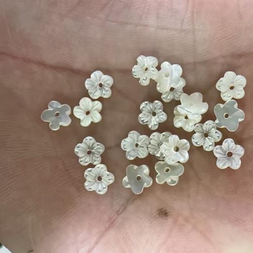 Weiße Lippenschale Perlen, Blume, DIY, 6mm, verkauft von PC