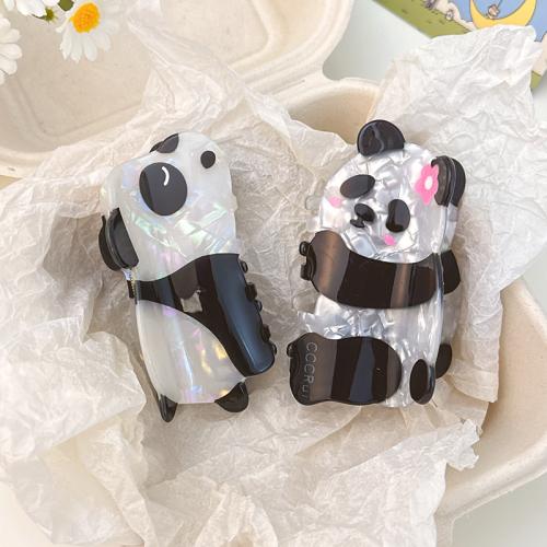 Acrílico Garra de pelo, Oso Panda, diferentes estilos para la opción & para mujer, 88x48mm, Vendido por UD