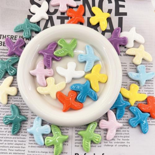 Фарфоровый Бисеры в форме животного, фарфор, Голубь, DIY, Много цветов для выбора 100ПК/сумка, продается сумка