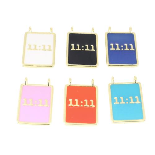 Эмаль латунь подвески, Латунь, Прямоугольная форма, плакирован золотом, DIY & эмаль, Много цветов для выбора продается PC