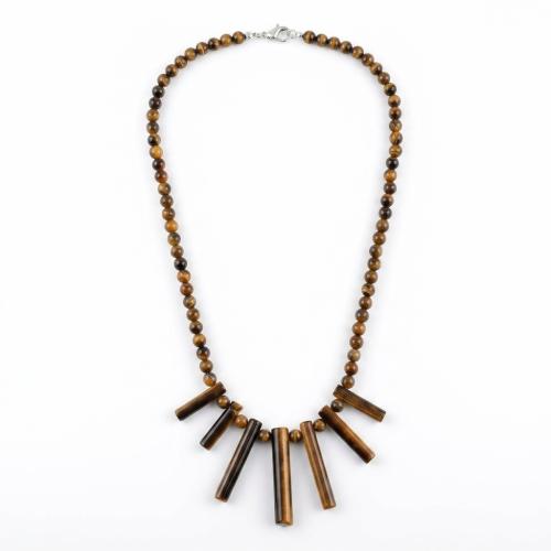 Драгоценный камень Ожерелья, Полудрагоценный камень, ювелирные изделия моды & Мужская, Много цветов для выбора, beads size 6-7mm, 6-8*25-46mm, длина:Приблизительно 45 см, продается PC