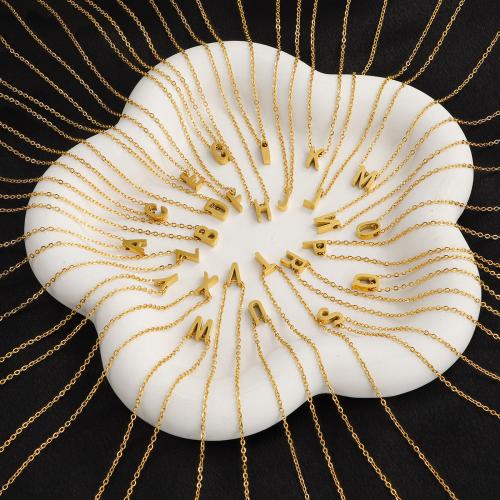 Partículas de acero collar, Carta del alfabeto, chapado, unisexo & cadena oval & diferentes estilos para la opción, longitud:aproximado 45 cm, Vendido por UD