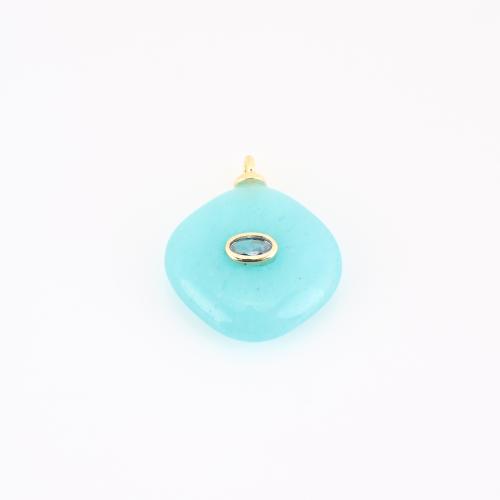 Piedras preciosas colgantes de latón, metal, con Piedras preciosas, Bricolaje, 26x21x7mm, Vendido por UD