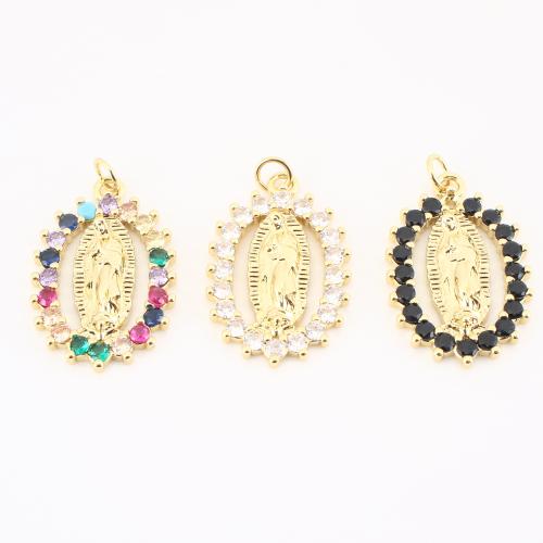 Colgante de Micro Pavé de Zirconía Cúbica, metal, chapado en color dorado, Bricolaje & micro arcilla de zirconia cúbica, más colores para la opción, 30x18x4mm, Vendido por UD