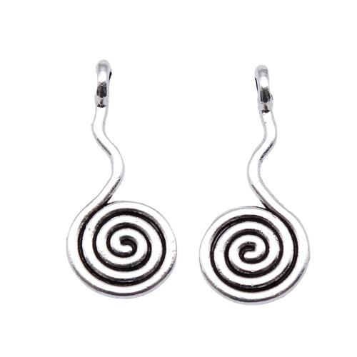 Colgante de la aleación del cinc, aleación de zinc, Hélice, chapado en color de plata antigua, Bricolaje, 24x11mm, Vendido por UD