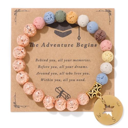 Piedras preciosas Pulsera, con aleación de zinc, Brújula, hecho a mano, Joyería & diferentes materiales para la opción & para mujer, longitud:aproximado 19 cm, Vendido por UD