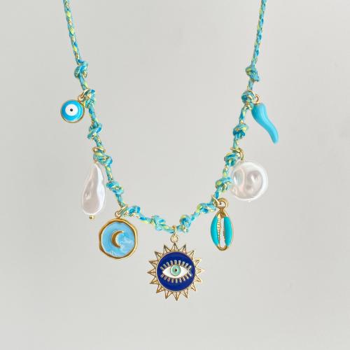 acero inoxidable 304 collar, con resina & Perlas plásticas, con 5cm extender cadena, chapado, Joyería & diferentes estilos para la opción & para mujer & esmalte, longitud:aproximado 45 cm, Vendido por UD