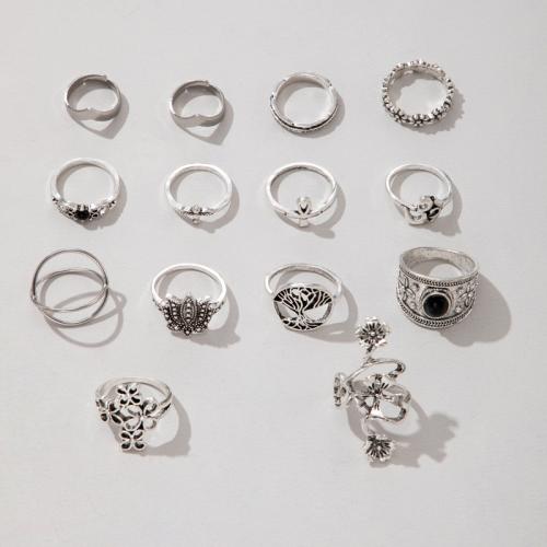 Zinklegierung Ring Set, plattiert, Vintage & für Frau & hohl, verkauft von setzen