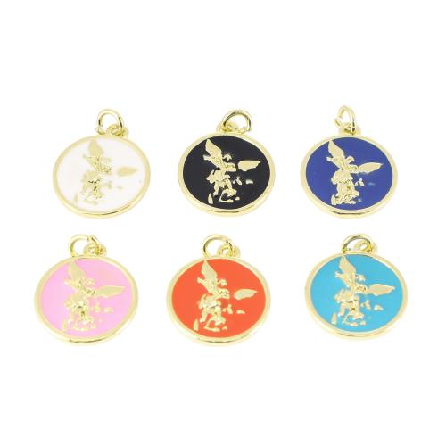 エナメル真鍮のペンダント, 銅, 楕円, ゴールドメッキ, DIY, 無色 売り手 パソコン