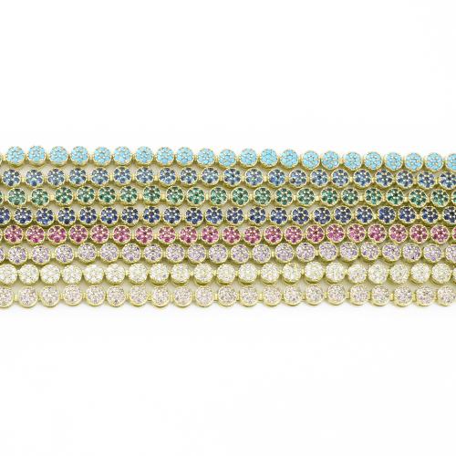 Brass Necklace, gold color plated, Unisex & micro pave cubic zirconia 