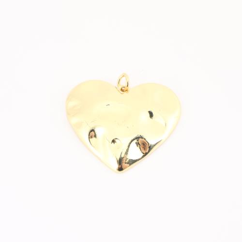 Brass Heart Pendants, gold color plated, DIY 