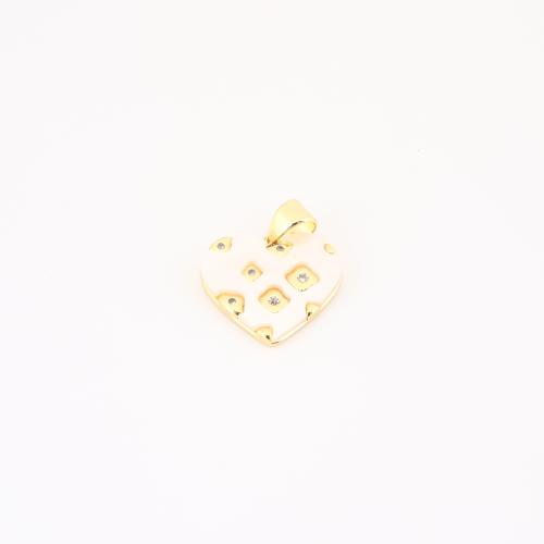 キュービックジルコニアマイクロパヴェブラスペンダント, 銅, ハート形, ゴールドメッキ, DIY & マイクロパヴェジルコニア & エナメル 売り手 パソコン