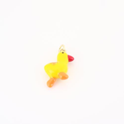 エナメル真鍮のペンダント, 銅, アヒル, ゴールドメッキ, DIY 売り手 パソコン