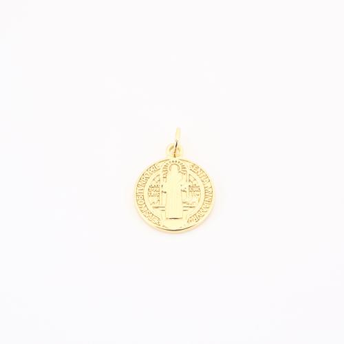 Brass Jewelry Pendants, Flat Round, gold color plated, DIY 