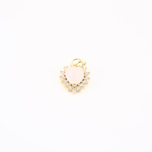 キュービックジルコニアマイクロパヴェブラスペンダント, 銅, ハート形, ゴールドメッキ, DIY & マイクロパヴェジルコニア 売り手 パソコン